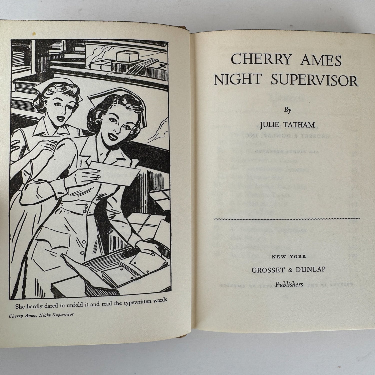 Cherry Ames Night Supervisor, Julie Tatham, 1950 Young Adult Novel - Pretty Old Books