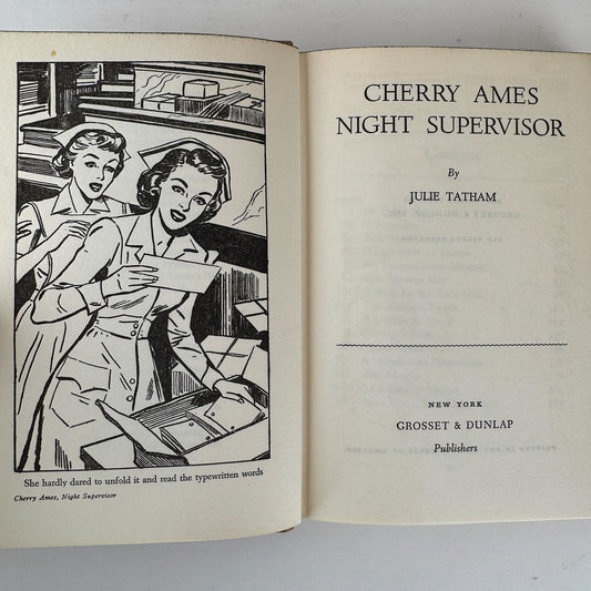 Cherry Ames Night Supervisor, Julie Tatham, 1950 Young Adult Novel - Pretty Old Books