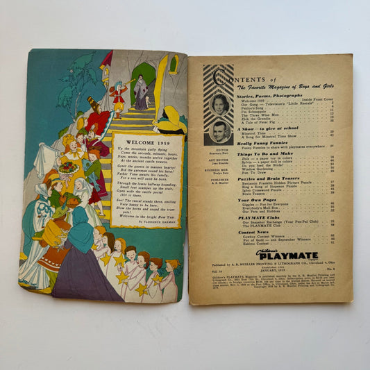 Children's Play Mate Magazine January 1959, Activities and Stories - Pretty Old Books