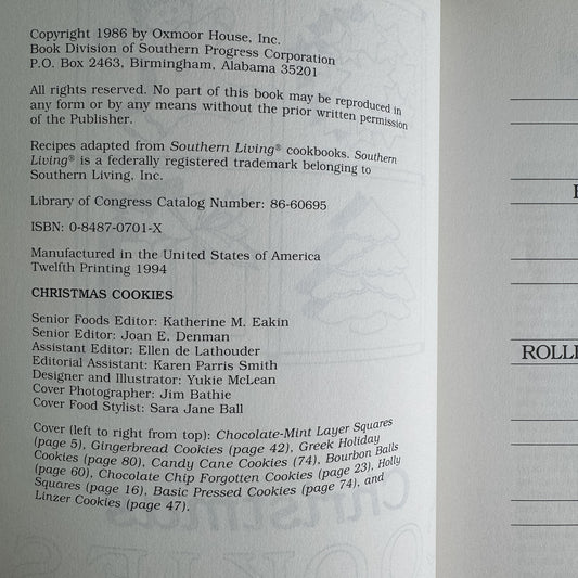 Christmas Cookies, Oxmoor House, 1986 - Pretty Old Books