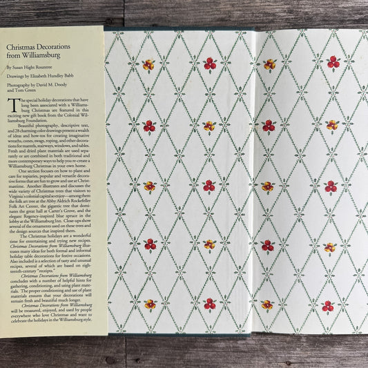 Christmas Decorations from Williamsburg, Susan Hight Rountree, 1992 - Pretty Old Books