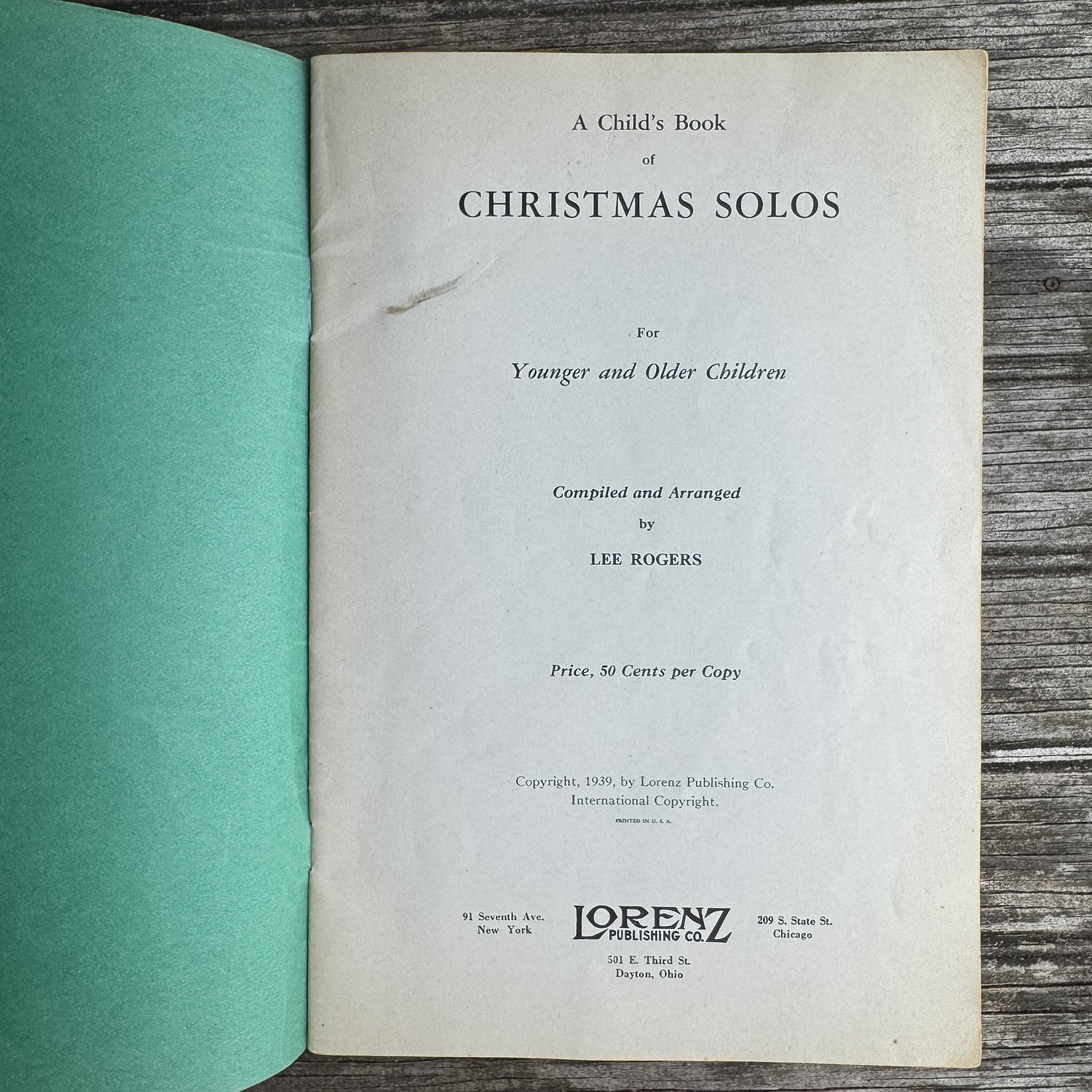 Church Christmas Music Set, 1939-1950 - Pretty Old Books