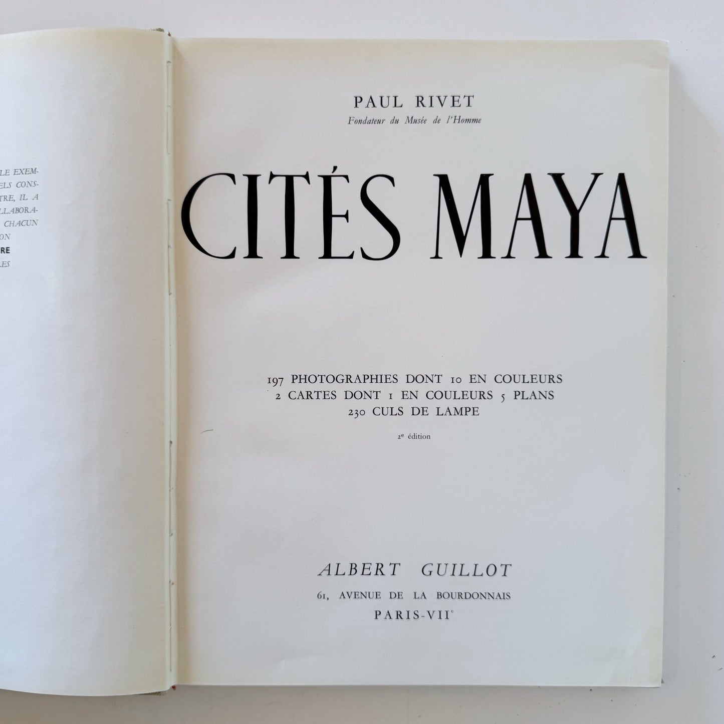 Cites Maya, French Language 1954 Hardcover Book, Mayan Civilization - Pretty Old Books