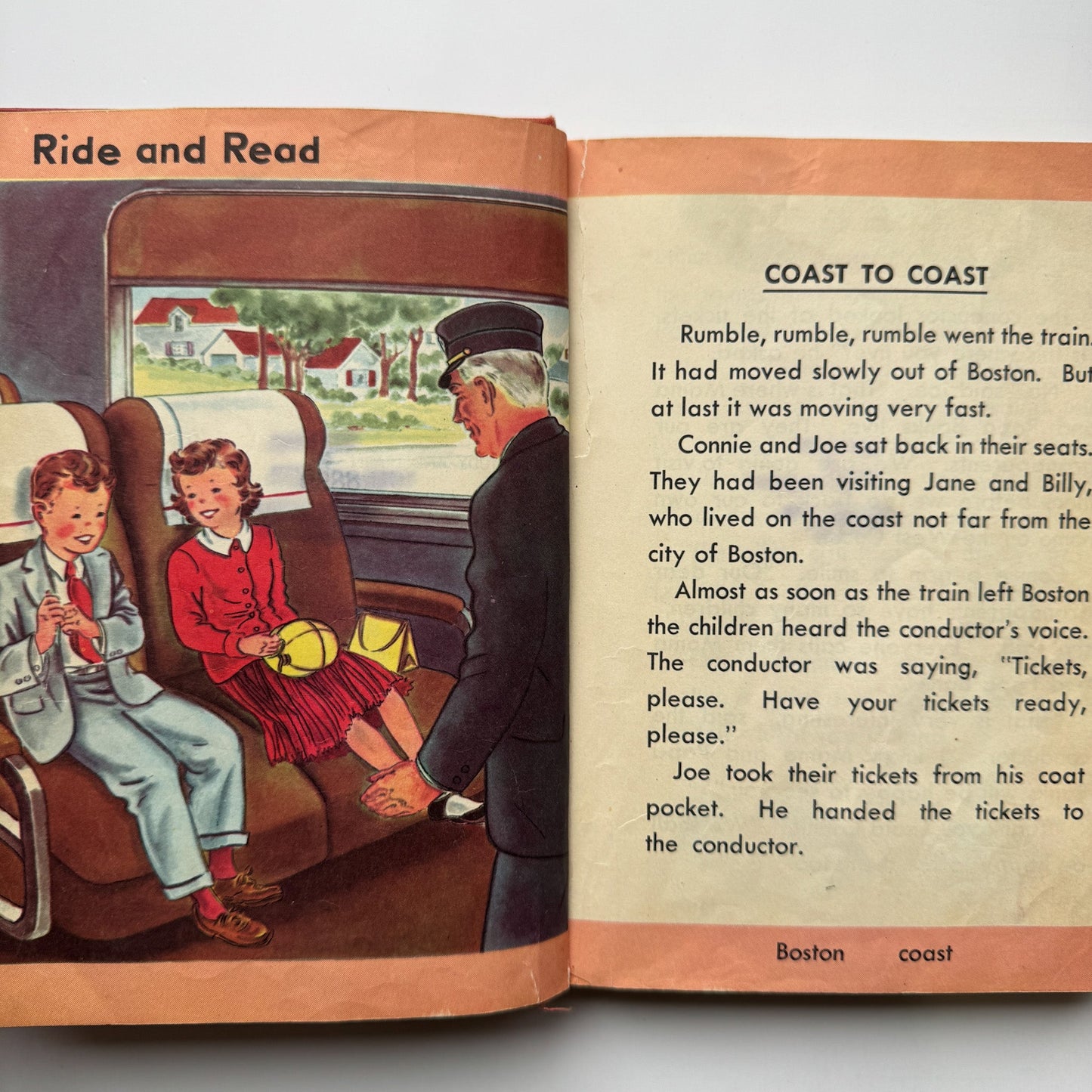 Coast to Coast, The Quinlan Readers, 1953 Third Reader, Elementary School Book - Pretty Old Books