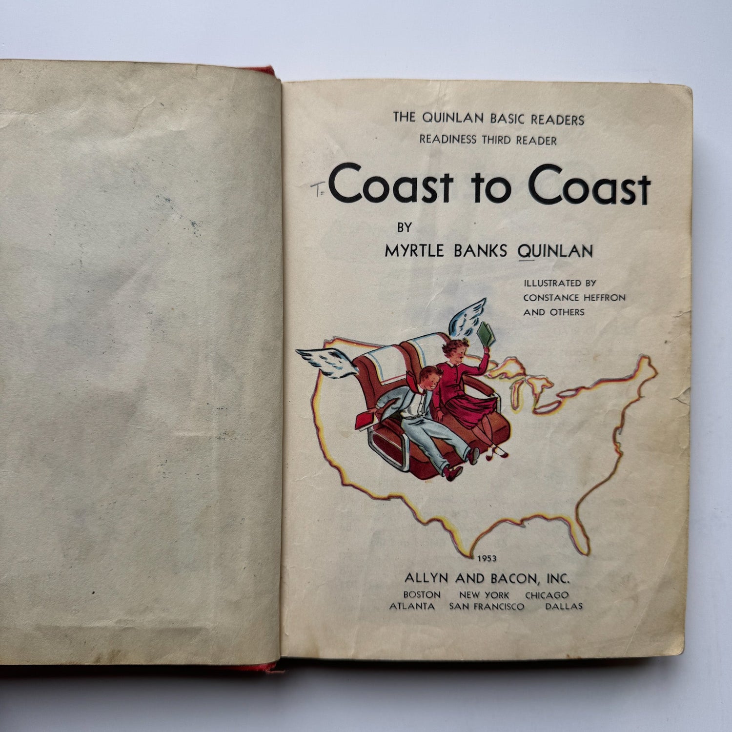 Coast to Coast, The Quinlan Readers, 1953 Third Reader, Elementary School Book - Pretty Old Books