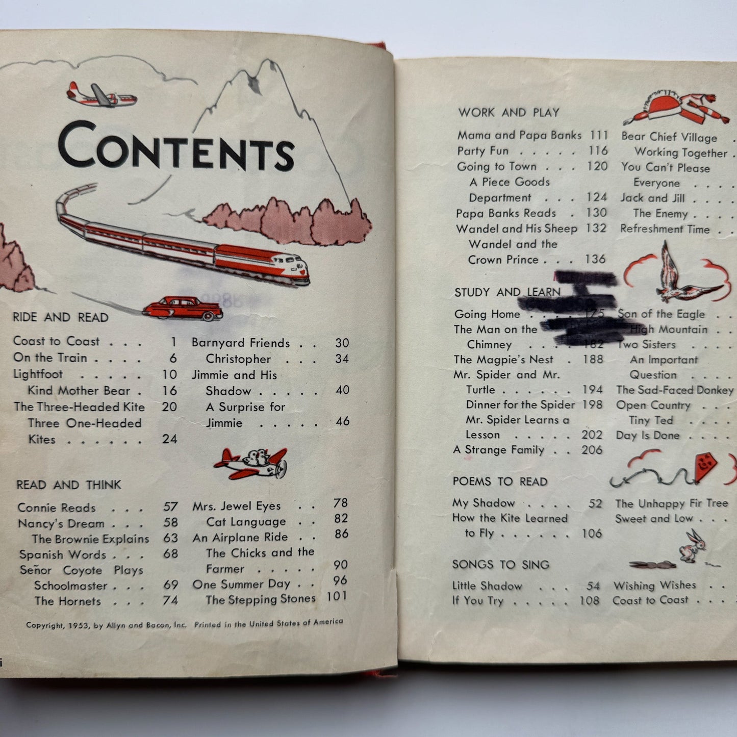 Coast to Coast, The Quinlan Readers, 1953 Third Reader, Elementary School Book - Pretty Old Books