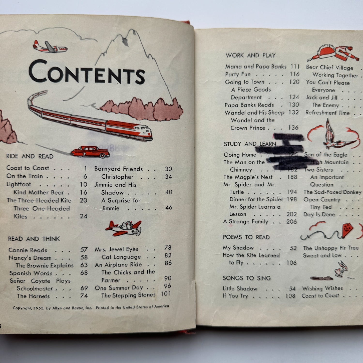 Coast to Coast, The Quinlan Readers, 1953 Third Reader, Elementary School Book - Pretty Old Books