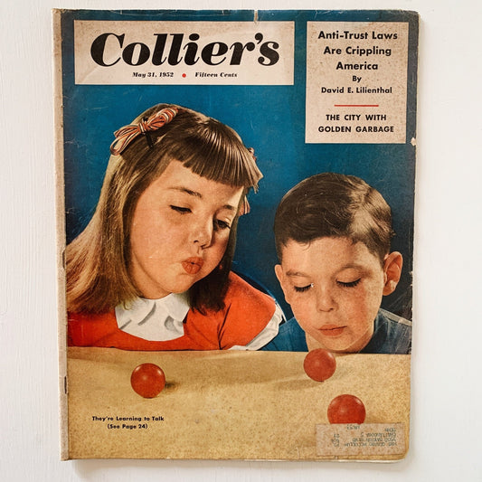 Collier's Magazine, May 31, 1952, Mid Century Modern Magazine with Ads - Pretty Old Books