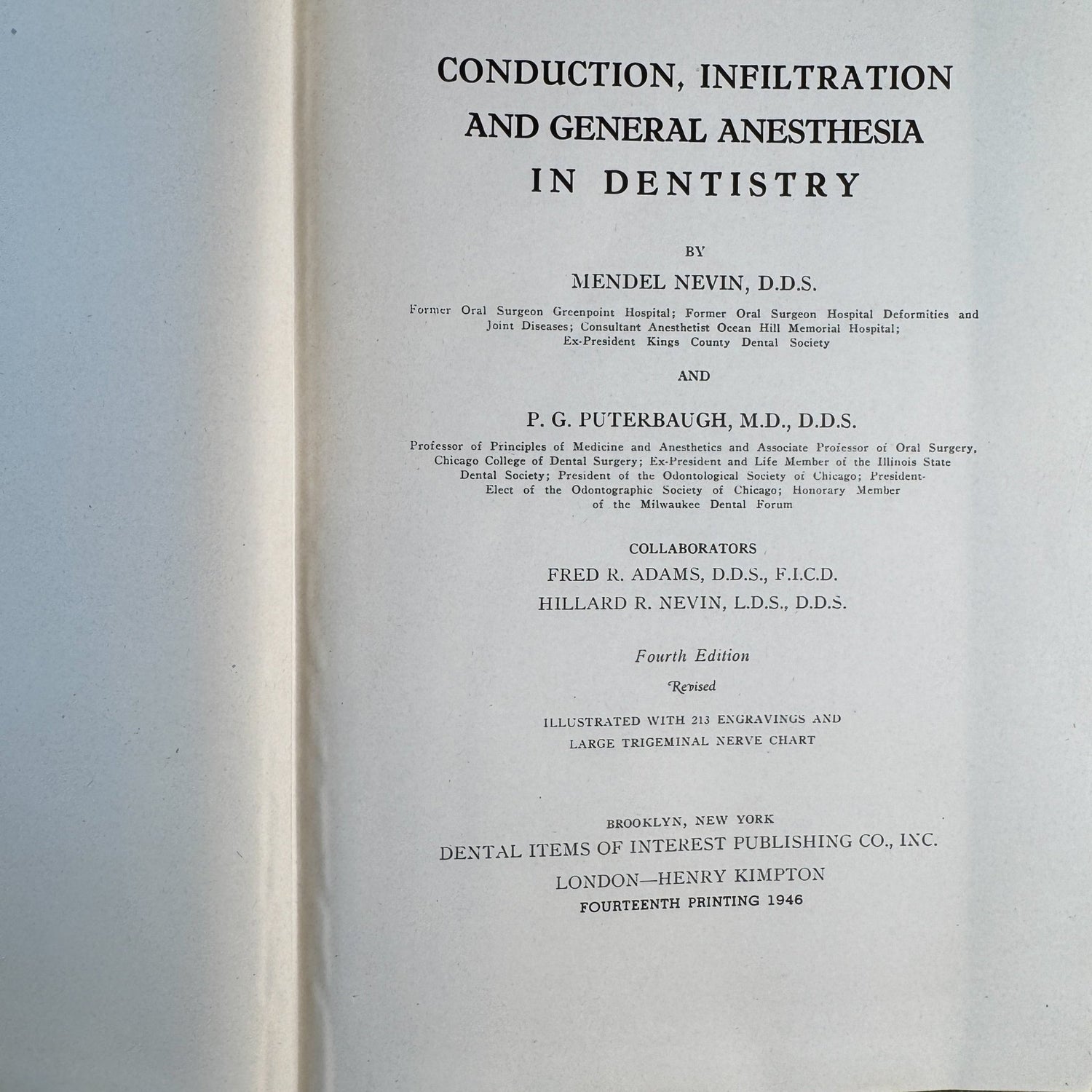 Conduction, Infiltration and General Anesthesia in Dentistry, With Color Anatomy Poster - Pretty Old Books