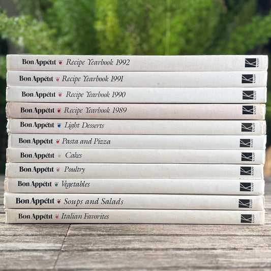 Cooking With Bon Appetit White Cookbook Bundle, 1898-1991 - Pretty Old Books