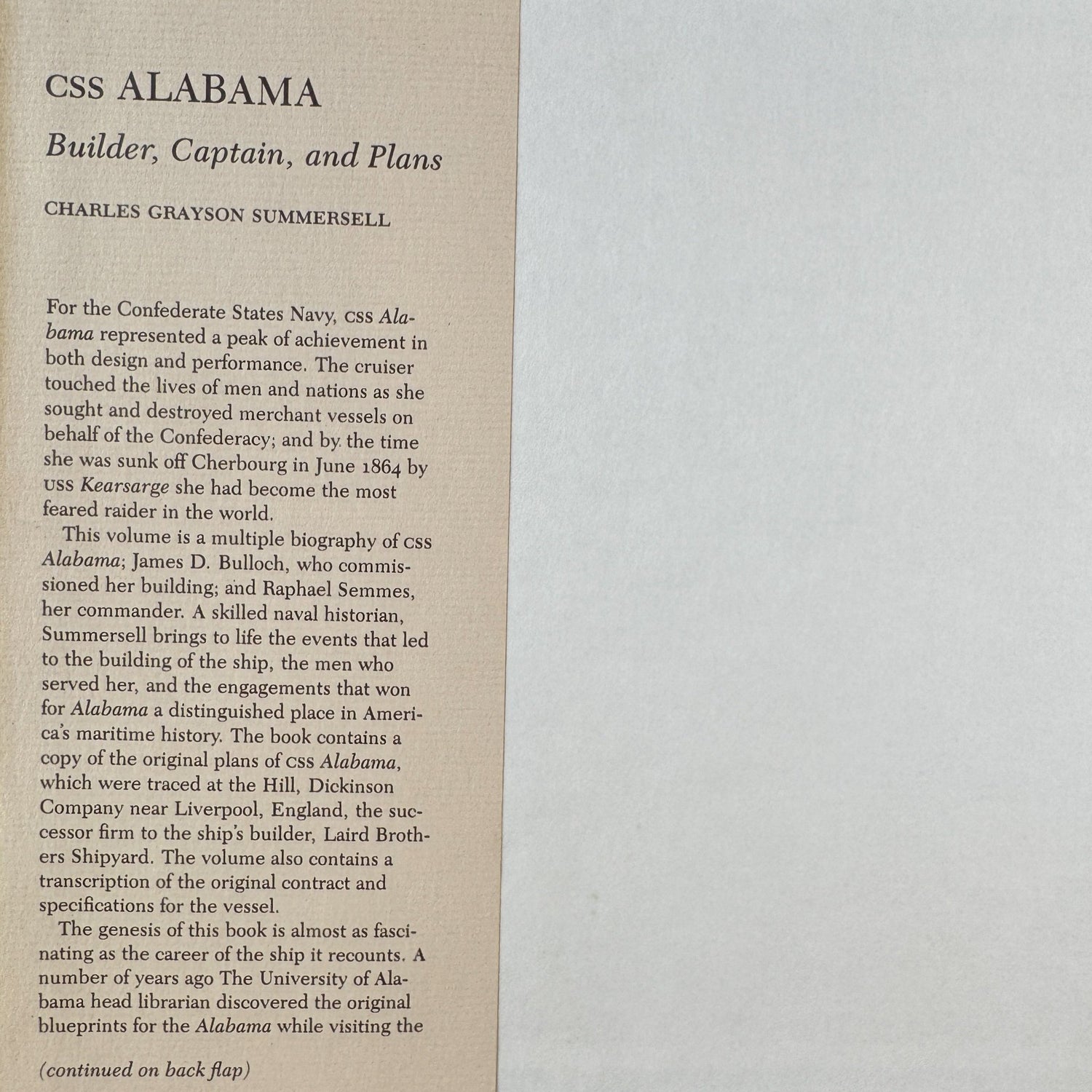 CSS Alabama: Builder Captain and Plans, 1985 - Pretty Old Books