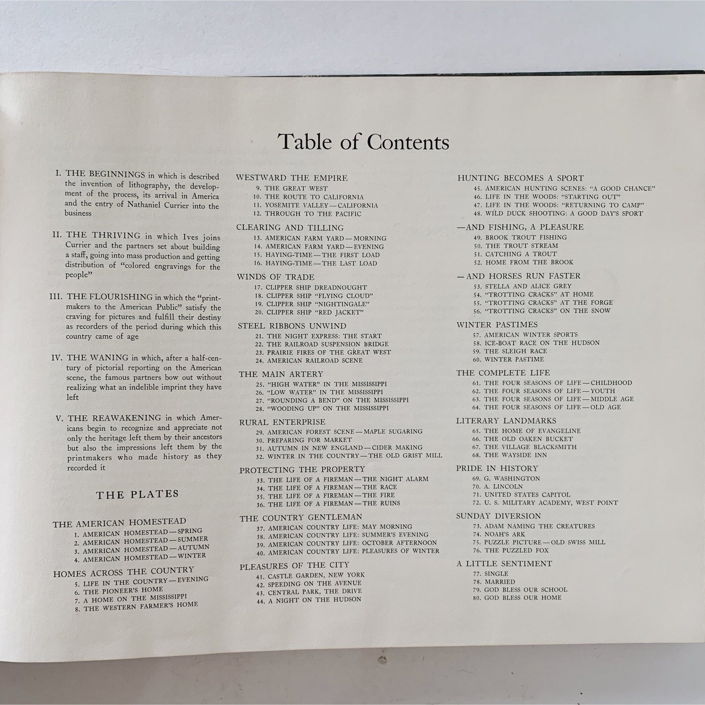 Currier and Ives' America, 1952, 80 Color Plates, Hardcover Book - Pretty Old Books