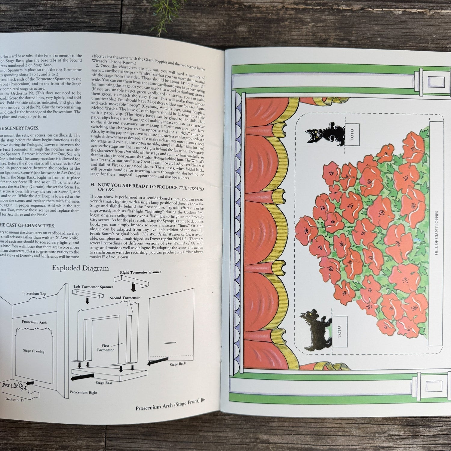 Cut & Assemble The Wizard of Oz Toy Theater: Full-Color Characters and Scenery by Dick Martin - Pretty Old Books