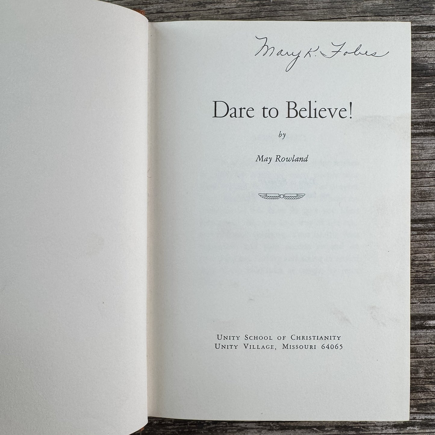 Dare to Believe!, May Rowland, 1961 - Pretty Old Books