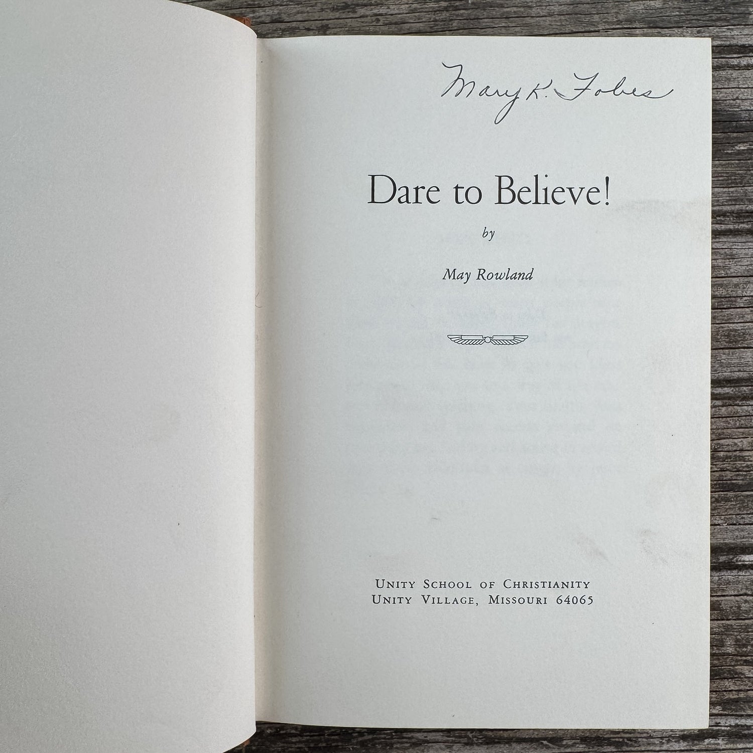 Dare to Believe!, May Rowland, 1961 - Pretty Old Books