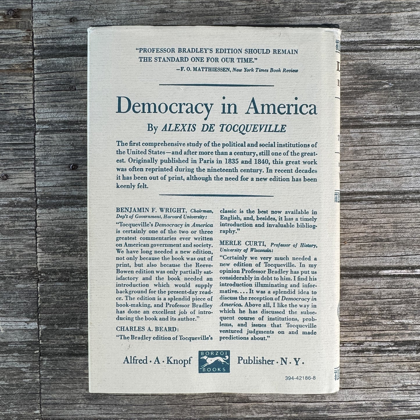 Democracy in America, Volume 2, Alexis de Tocqueville, 1980 - Pretty Old Books