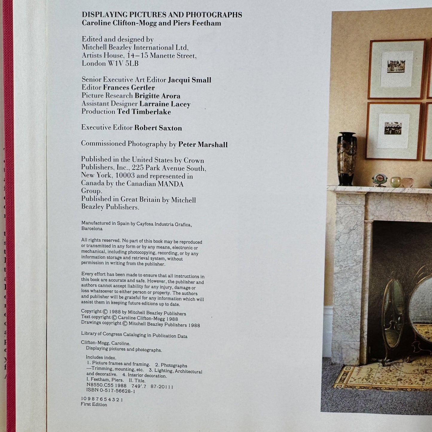 Displaying Pictures and Photographs, 1988 Decorating Book - Pretty Old Books