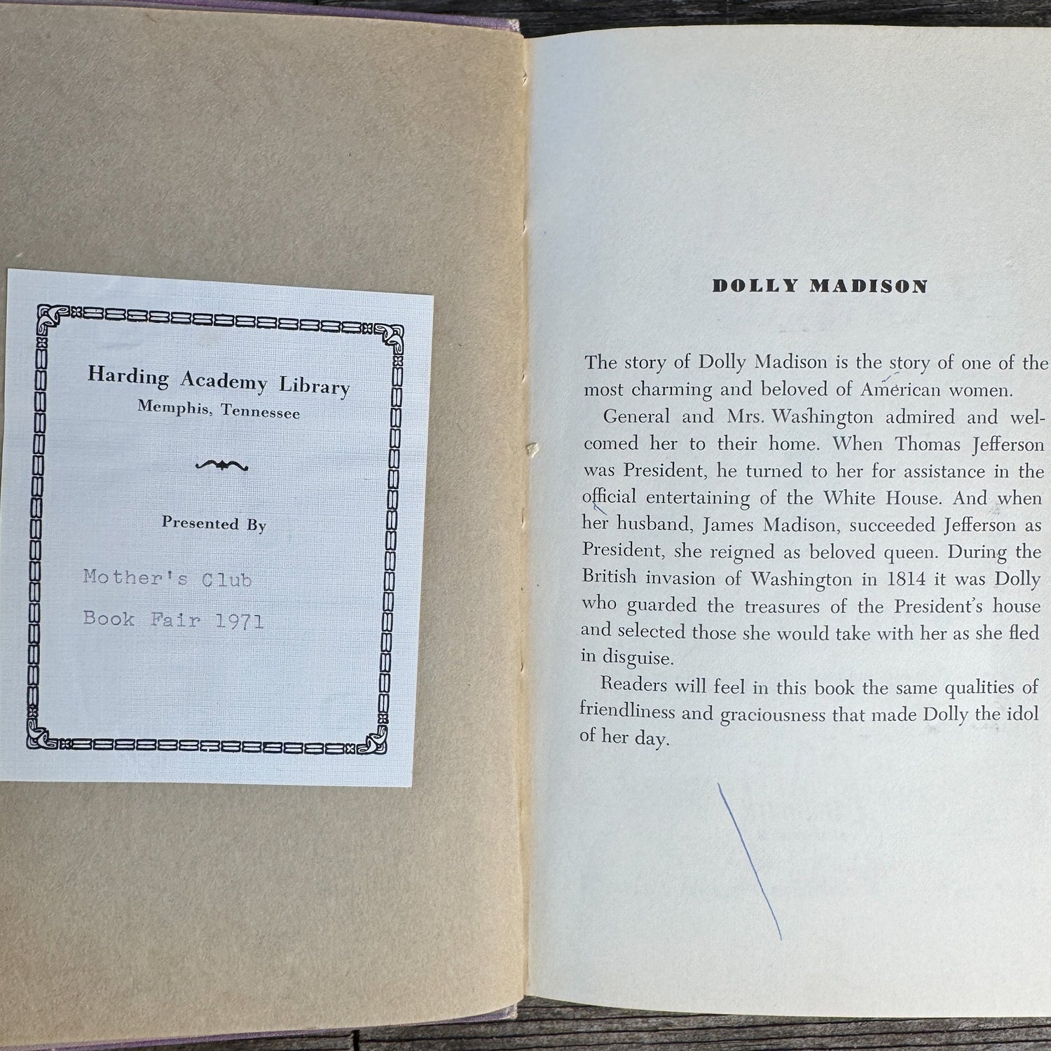 Dolly Madison, Landmark Book, Jane Mayer, 1954 - Pretty Old Books