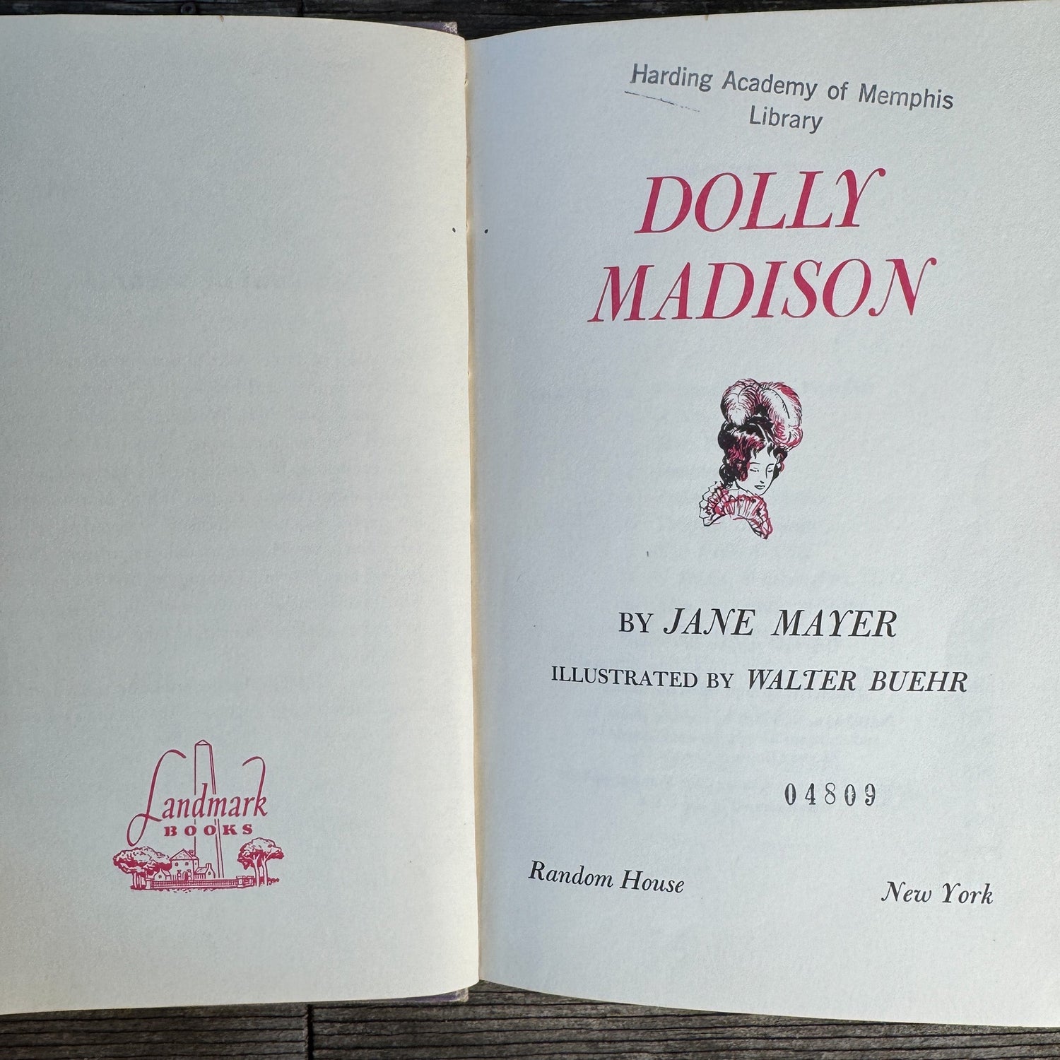 Dolly Madison, Landmark Book, Jane Mayer, 1954 - Pretty Old Books