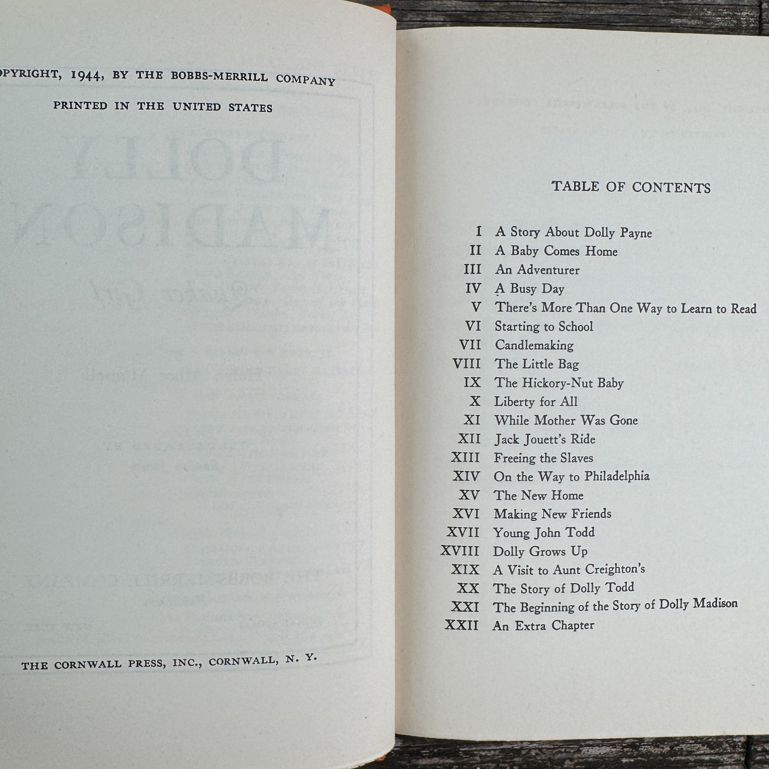 Dolly Madison: Quaker Girl Childhood of Famous Americans, 1944, Hardcover - Pretty Old Books
