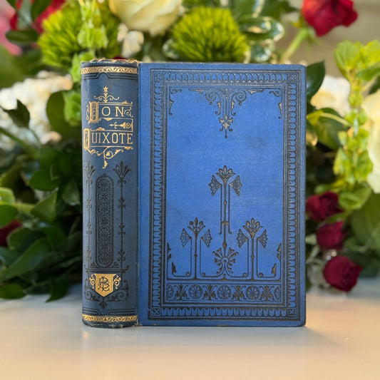 Don Quixote, Complete in One Volume, 1878, Lippincott Blue Antique Hardcover - Pretty Old Books