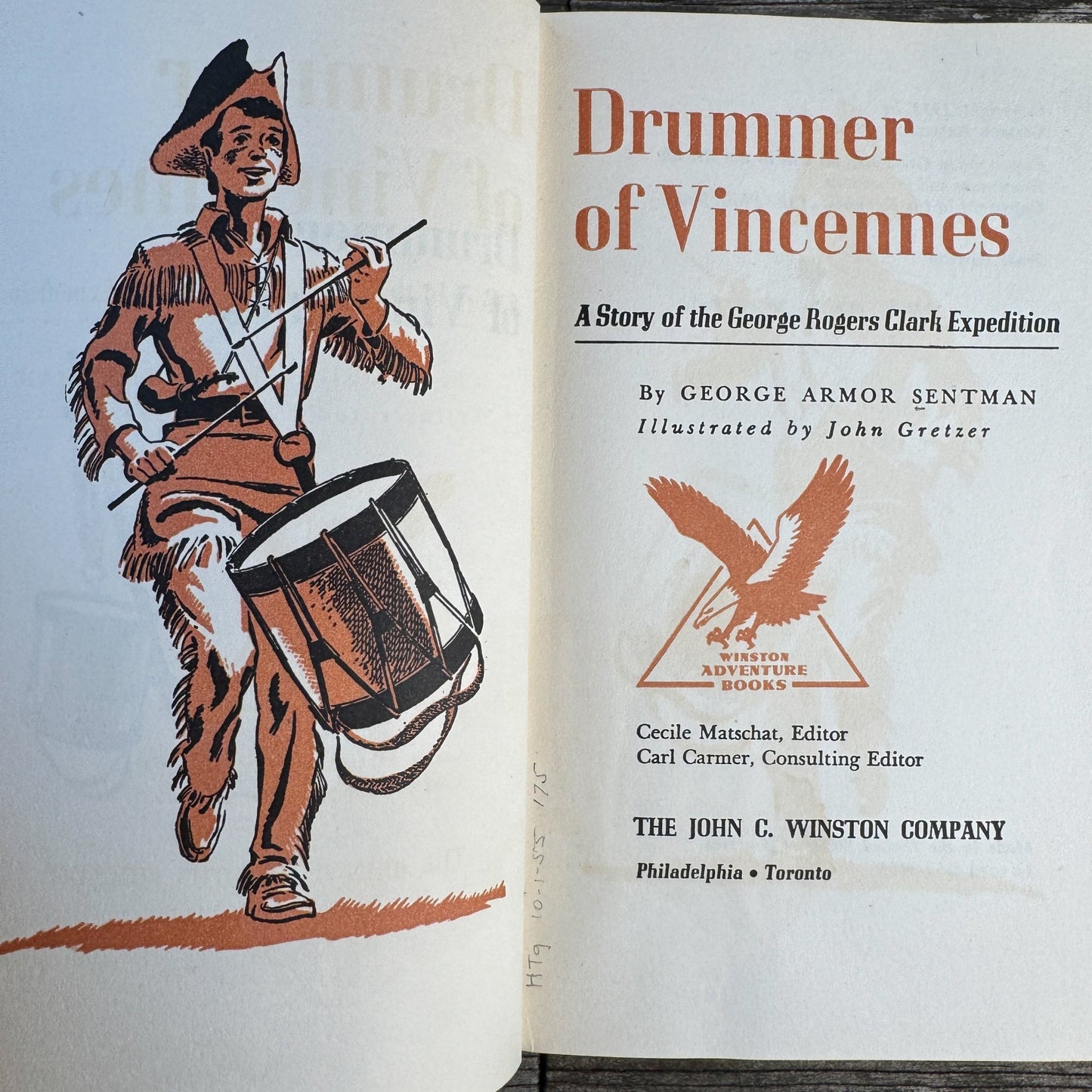 Drummer of Vincennes: A Story of the George Rogers Clark Expedition, 1952, 1st Ed. - Pretty Old Books