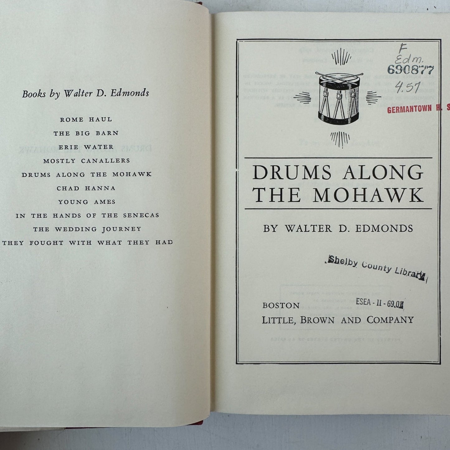 Drums Along the Mohawk, Walter D. Edmonds, 1936 (Sixtieth Printing) - Pretty Old Books