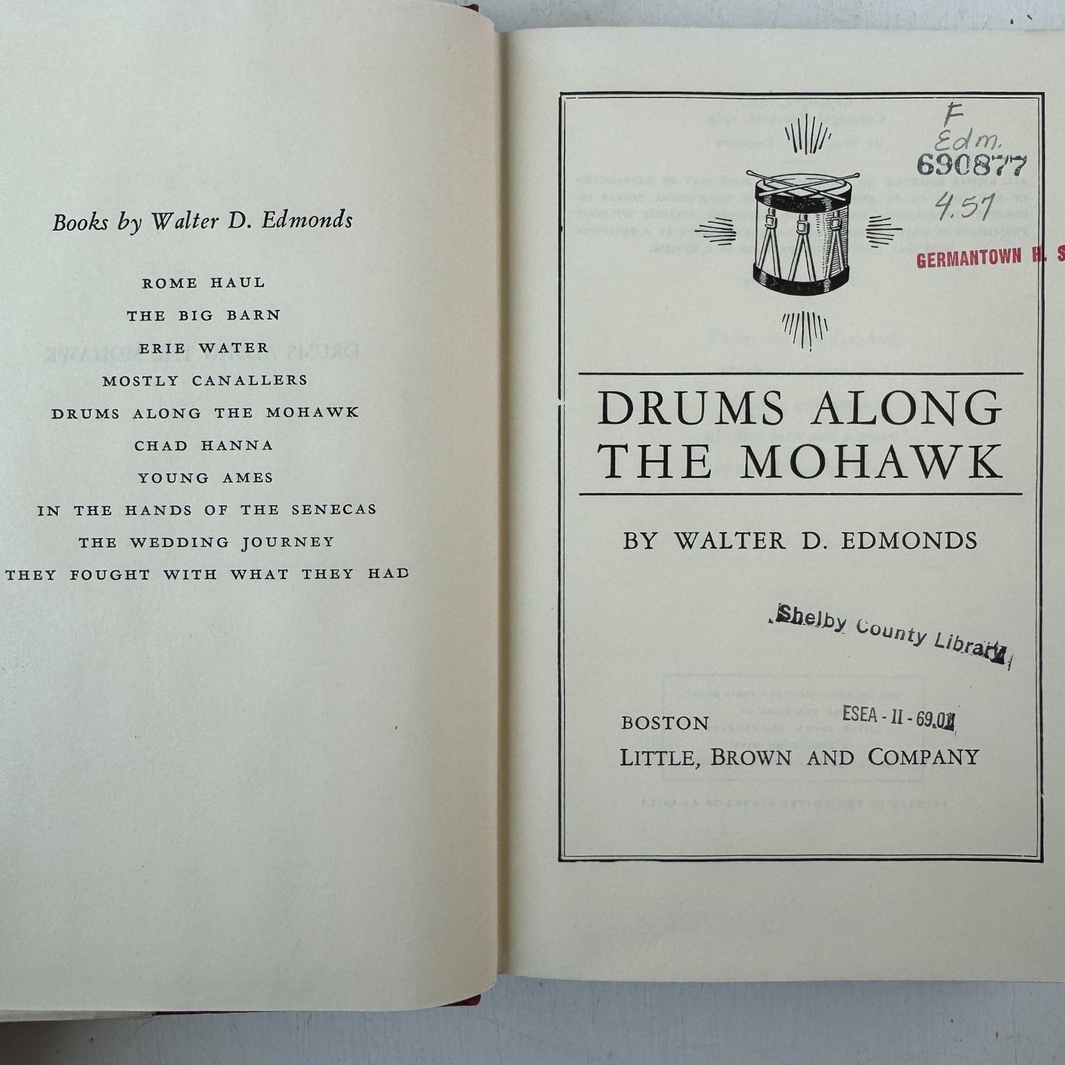 Drums Along the Mohawk, Walter D. Edmonds, 1936 (Sixtieth Printing) - Pretty Old Books