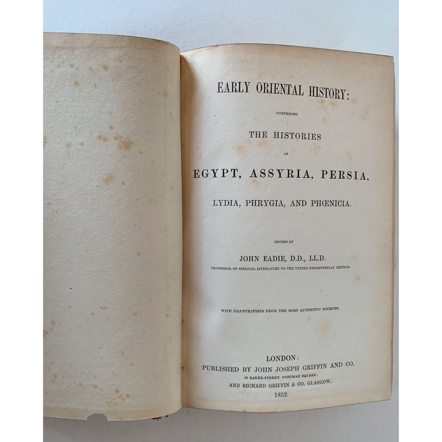 Early Oriental History - Egypt, Assyria, Persia, 1852 - Pretty Old Books