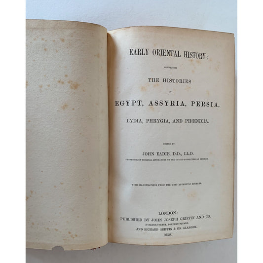 Early Oriental History - Egypt, Assyria, Persia, 1852 - Pretty Old Books