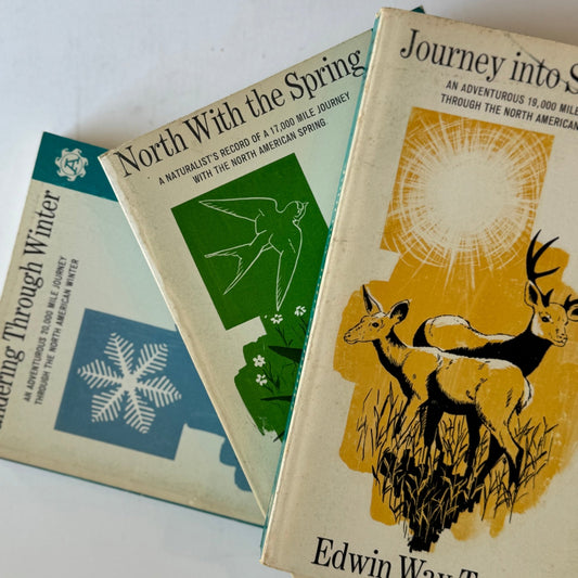 Edwin Way Teale Naturalist Book Set, Apollo Editions, 1951 Spring, Winter, Summer - Pretty Old Books