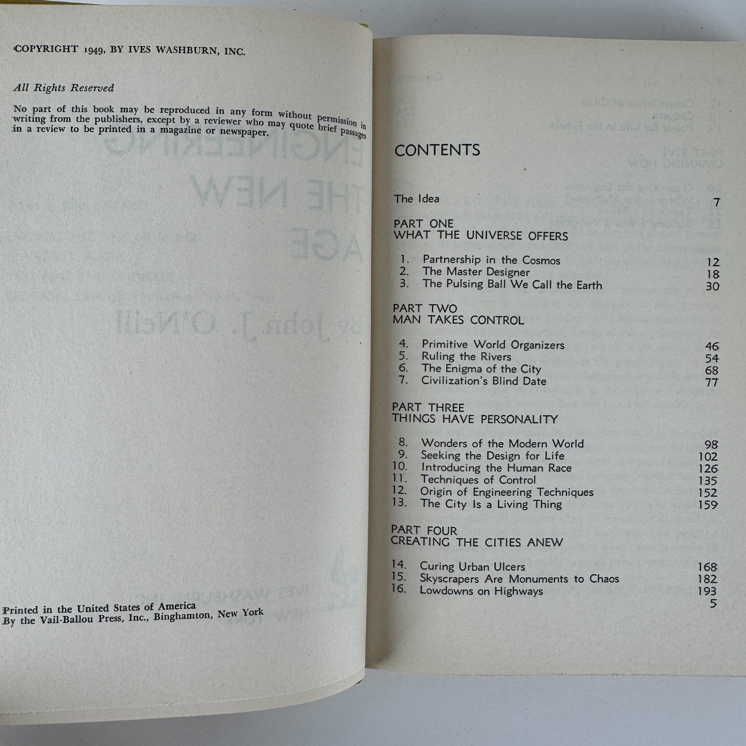 Engineering the New Age — John J. O’Neill — 1949 Hardcover/DJ, Vintage Mid Century Science & Technology Book
