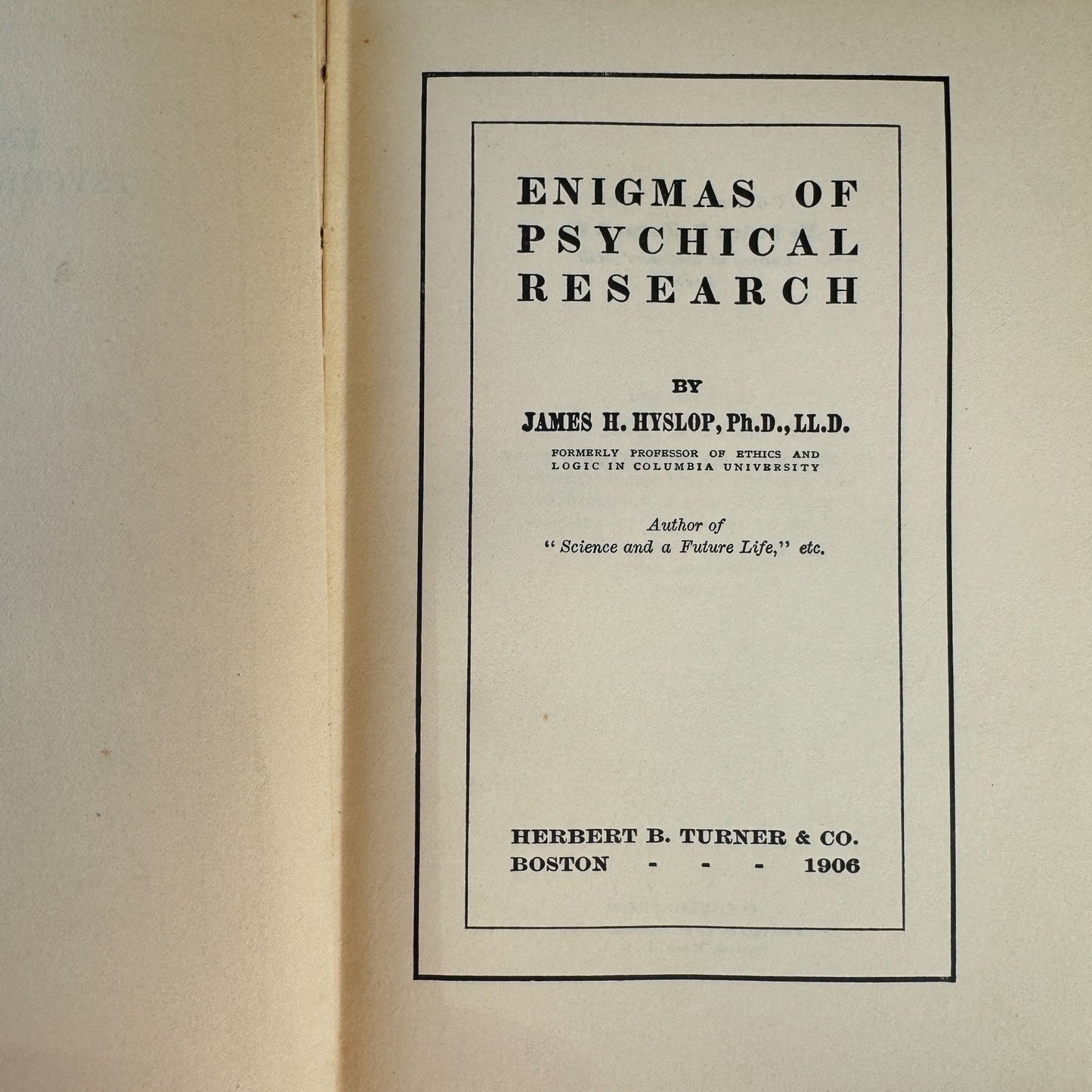 Enigmas of Psychical Research by James H. Hyslop, Esoteric, Paranormal, 1906 - Pretty Old Books