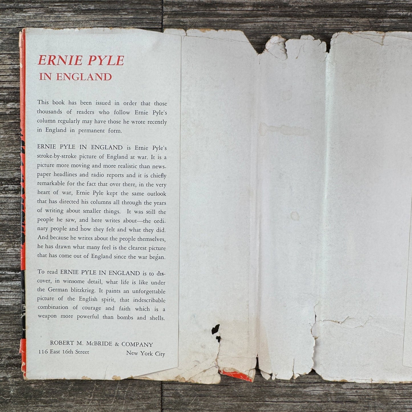 Ernie Pyle in England, SIGNED First Edition - Pretty Old Books