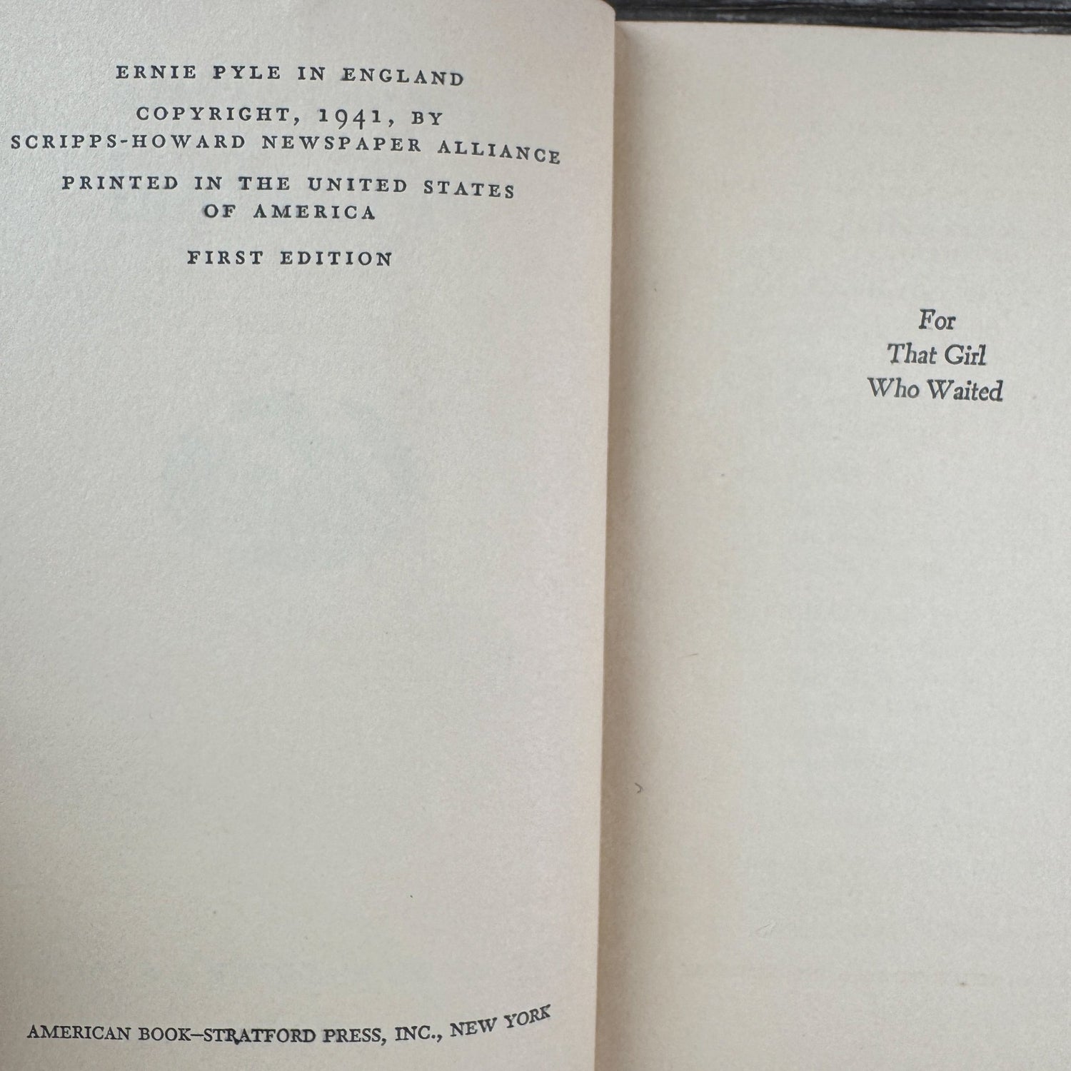 Ernie Pyle in England, SIGNED First Edition - Pretty Old Books