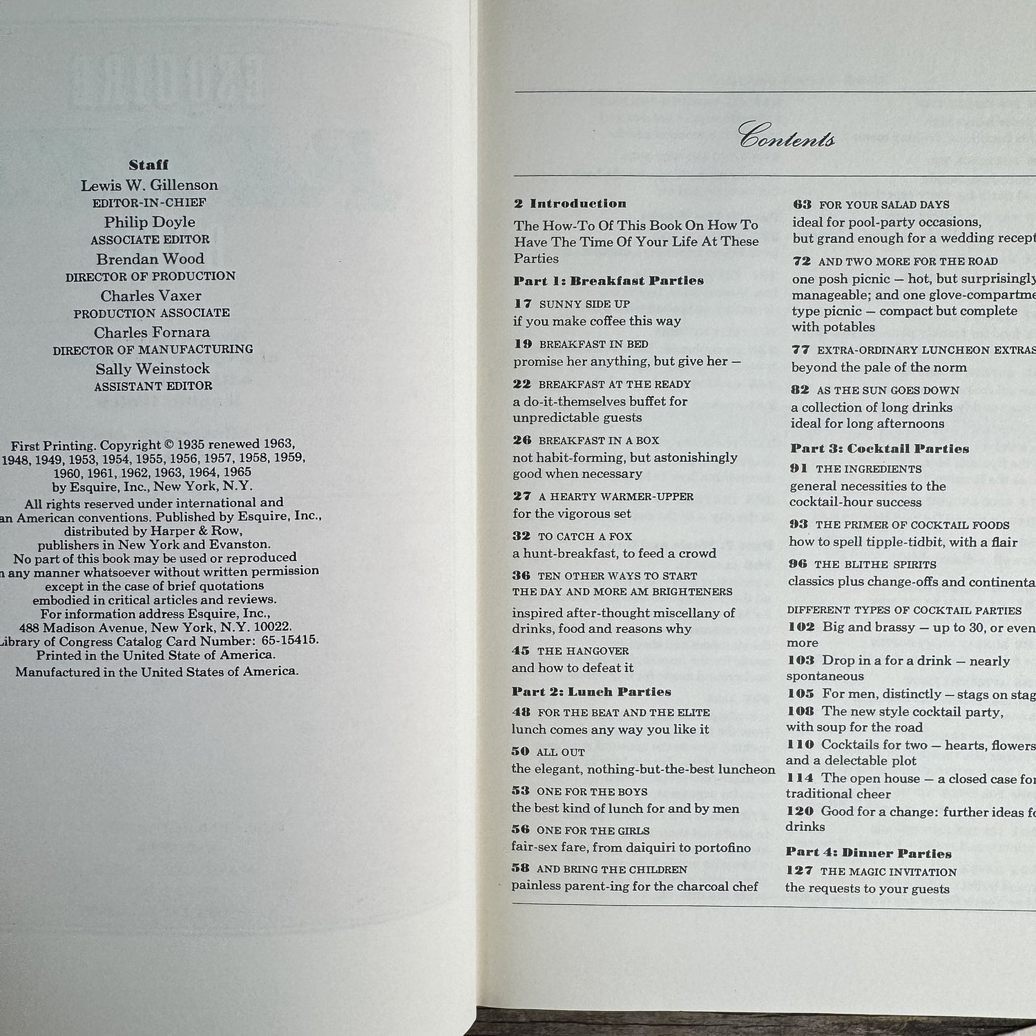 Esquire Party Book, Scotty and Ronnie Welch, 1965 - Pretty Old Books