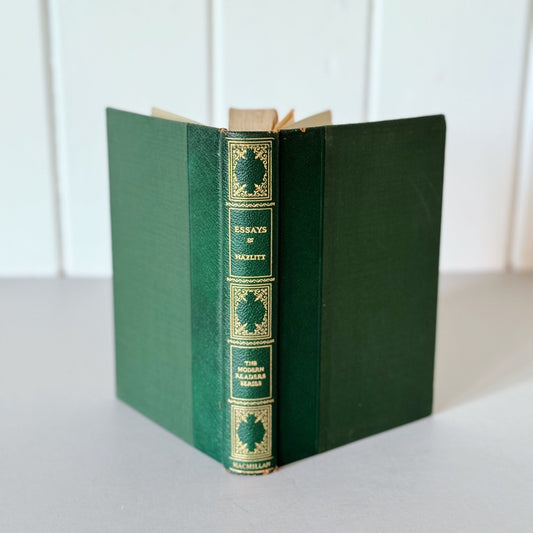 Essays by William Hazlitt, The Modern Readers' Series, Half Leather With Jacket, 1926 - Pretty Old Books