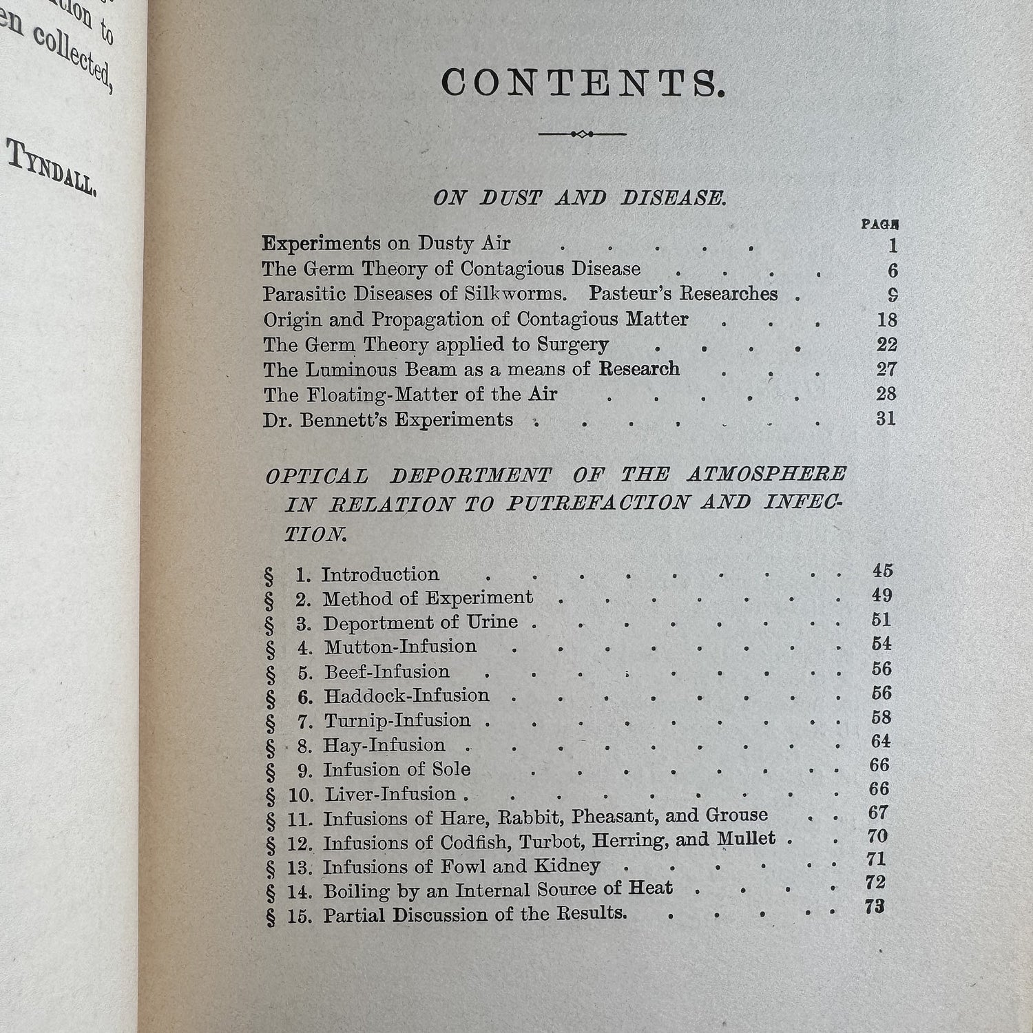 Essays on the Floating Matter of the Air in Relation to Putrefaction and Infection, John Tyndall, 1895 - Pretty Old Books