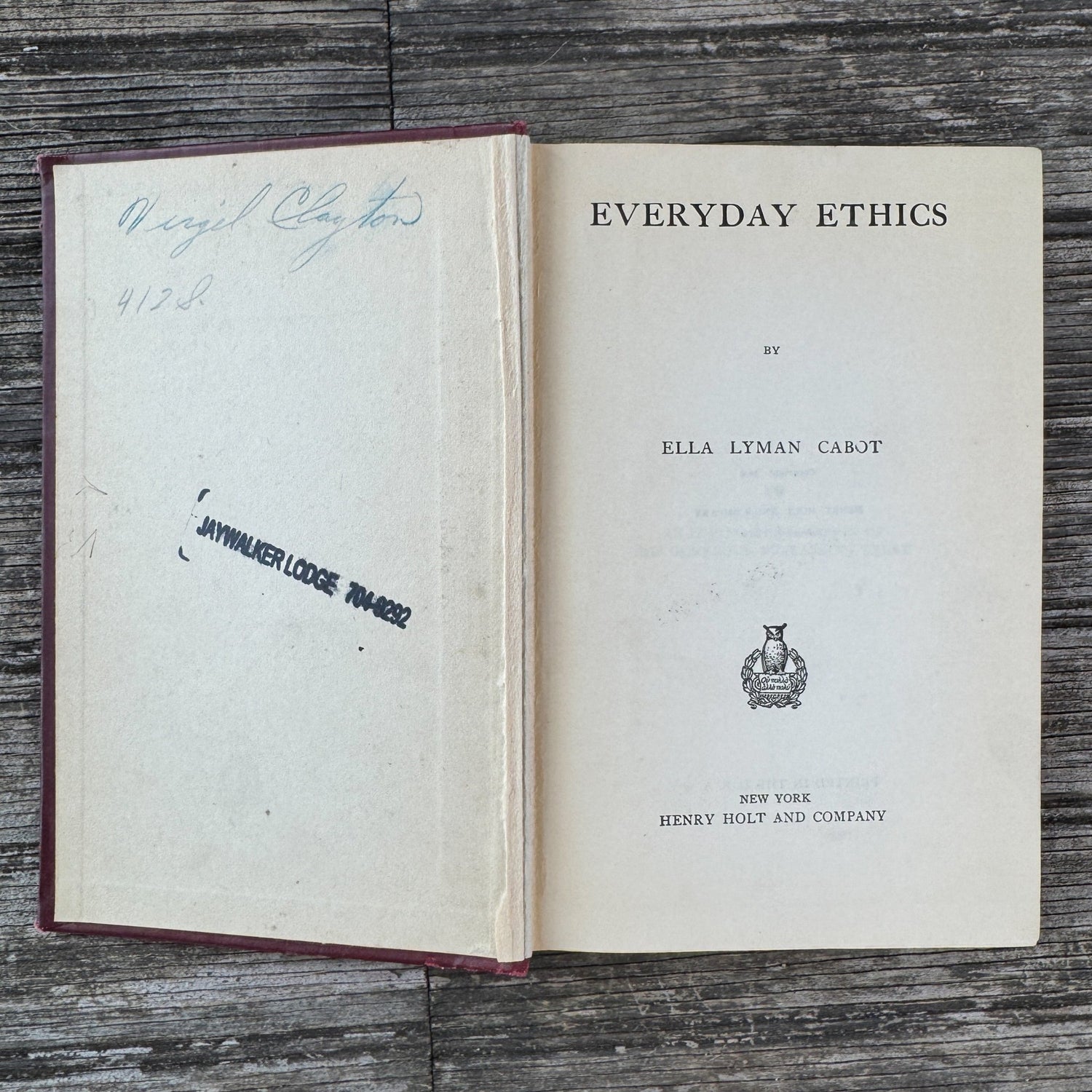 Everyday Ethics, Ella Lyman Cabot, 1929 - Pretty Old Books