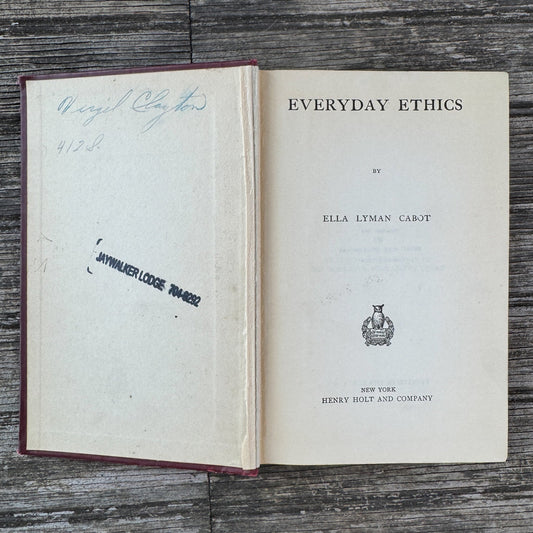 Everyday Ethics, Ella Lyman Cabot, 1929 - Pretty Old Books