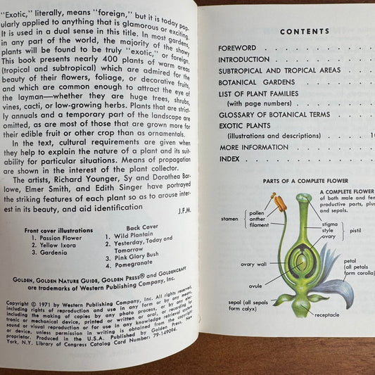 Exotic Plants A Golden Nature Guide Paperback 1971 - Pretty Old Books