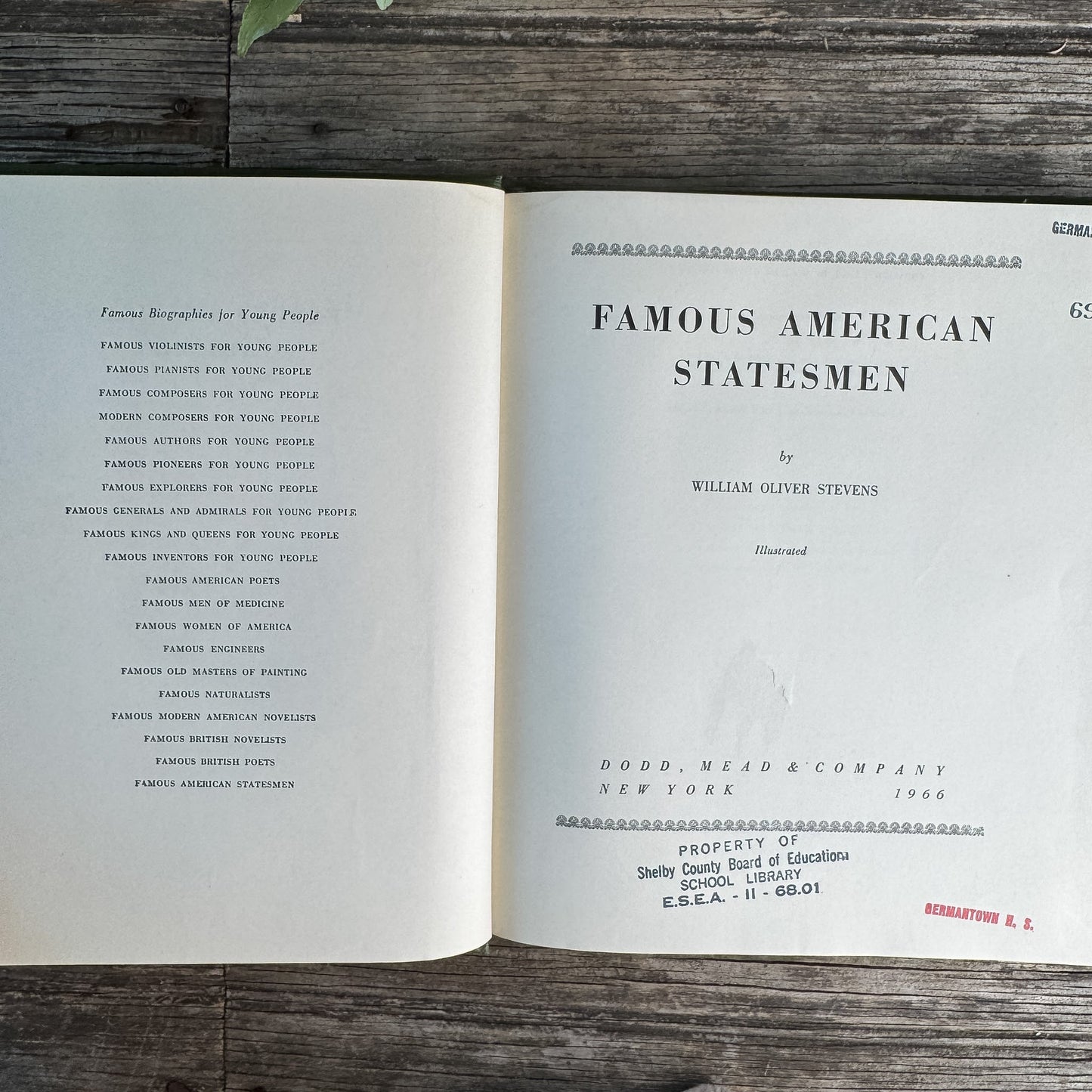 Famous American Statesmen, William Oliver Stevens, 1953 - Pretty Old Books