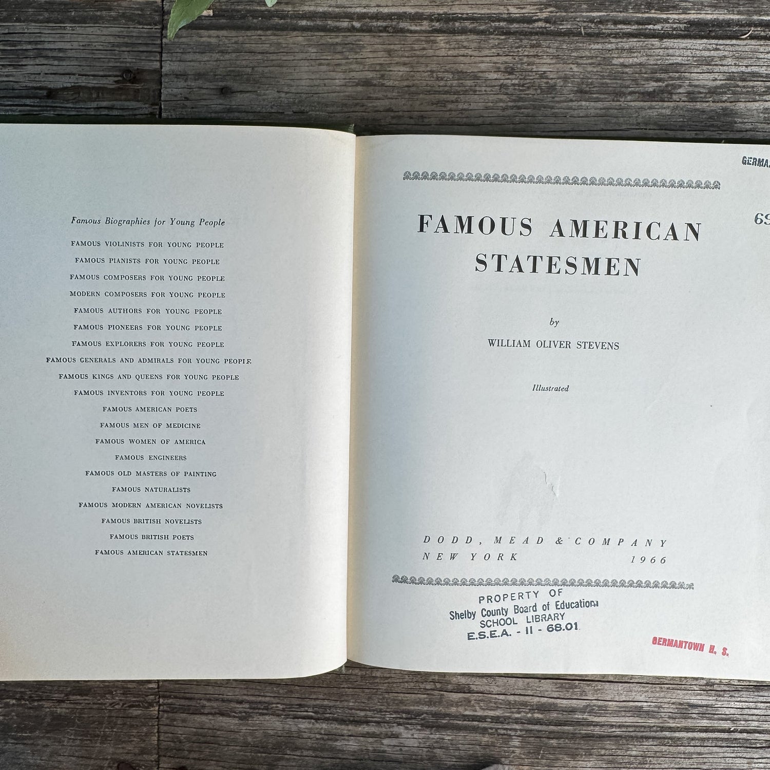 Famous American Statesmen, William Oliver Stevens, 1953 - Pretty Old Books