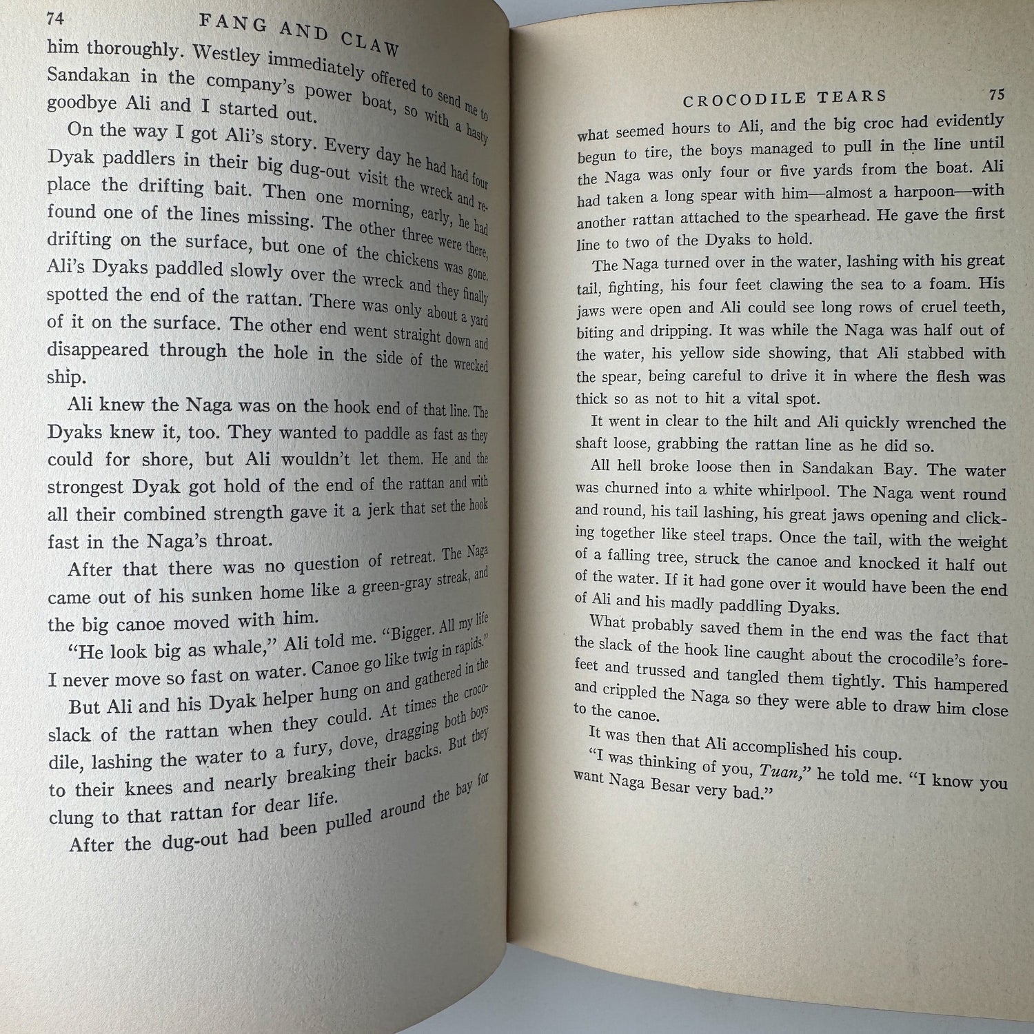 Fang and Claw, 1935, Frank Buck, Hunting Stories - Pretty Old Books