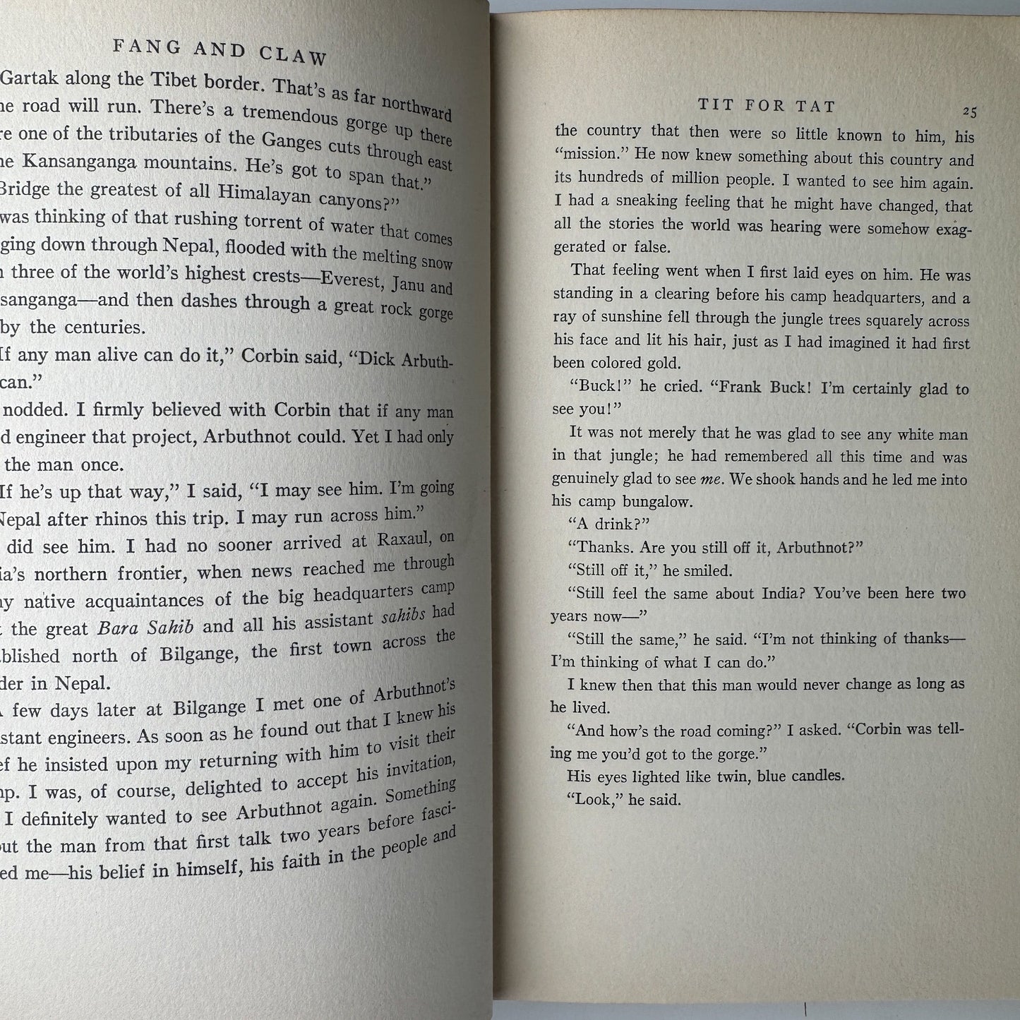 Fang and Claw, 1935, Frank Buck, Hunting Stories - Pretty Old Books