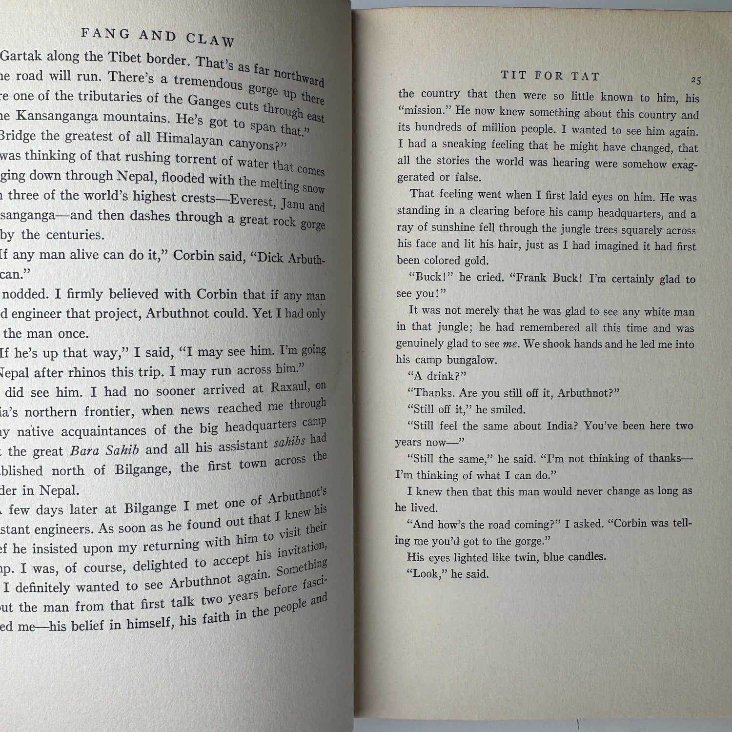 Fang and Claw, 1935, Frank Buck, Hunting Stories - Pretty Old Books