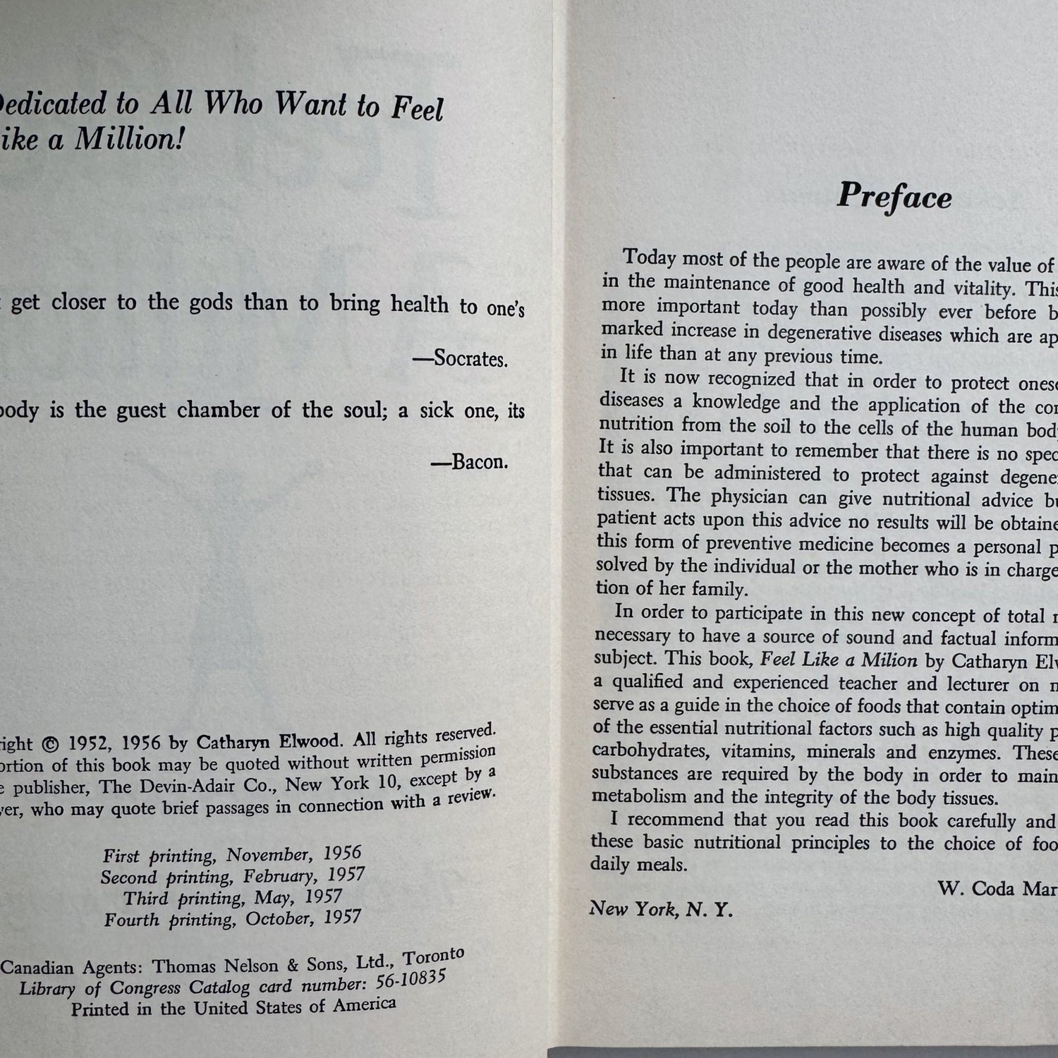 Feel Like A Million, Catharyn Elwood, 1957 Healthy Living Self Help Book - Pretty Old Books