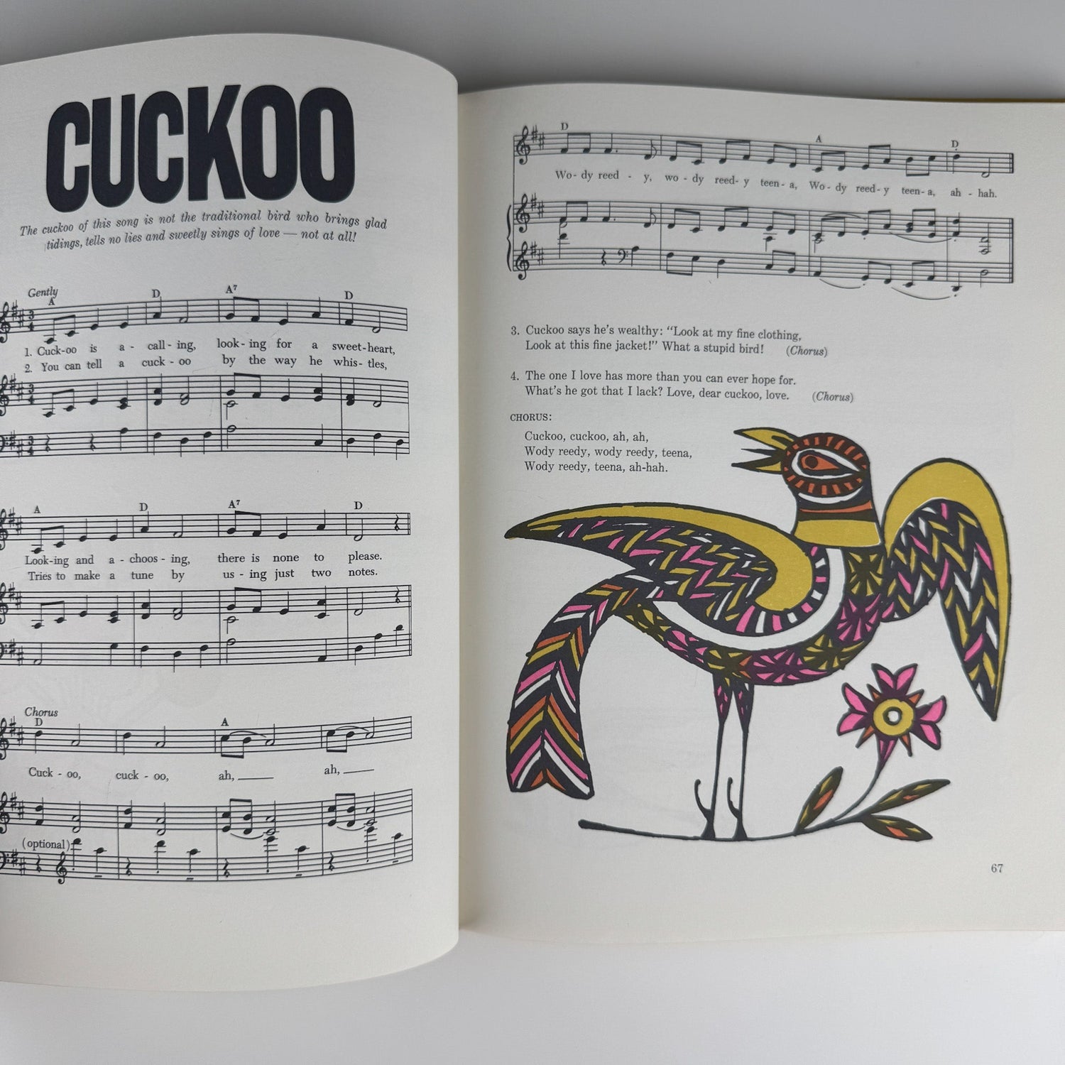 Fireside Book of Children's Songs 1966 Vintage Illustrated Music Book - Pretty Old Books