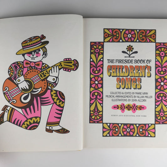Fireside Book of Children's Songs 1966 Vintage Illustrated Music Book - Pretty Old Books