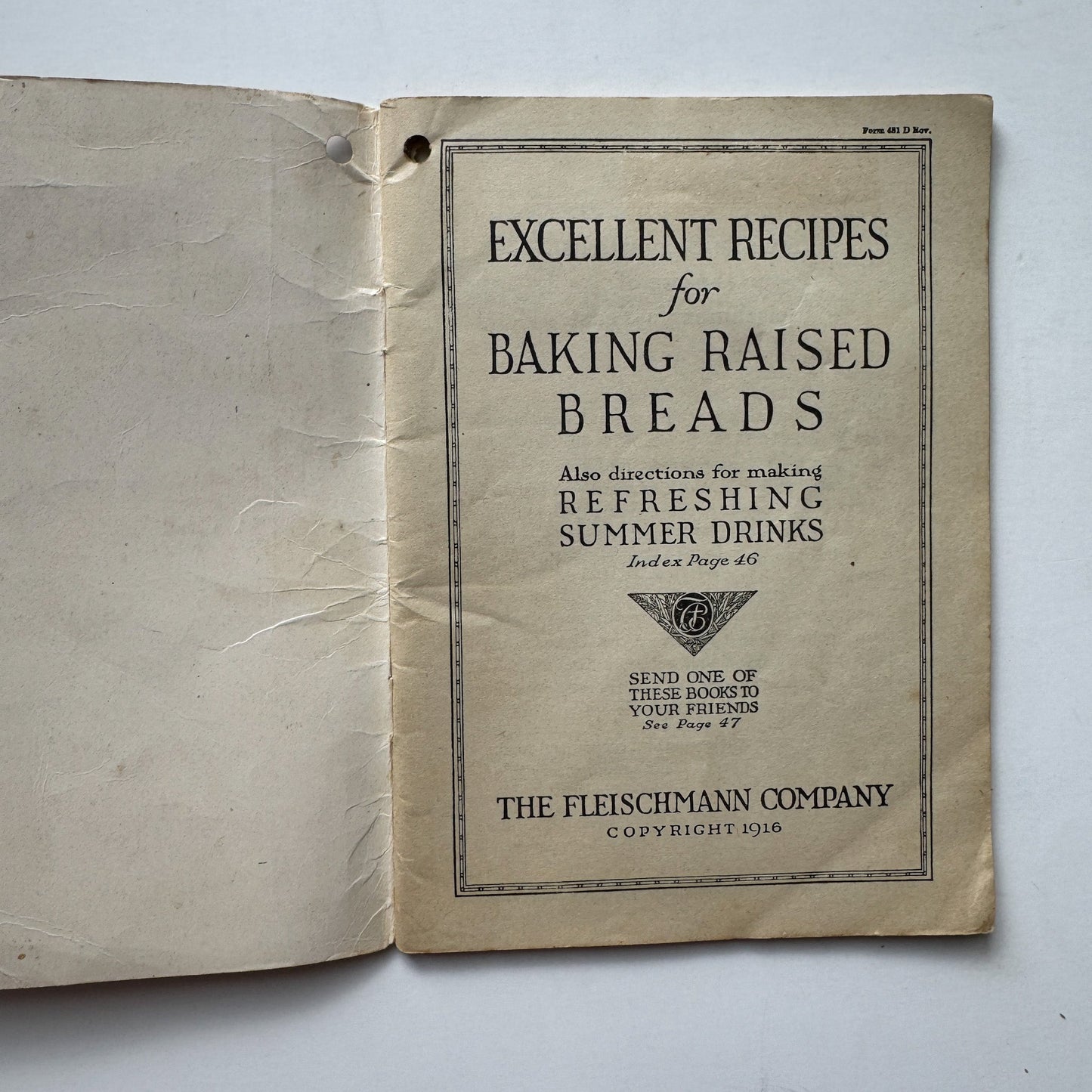 Fleischmann's Recipes for Baking Raised Breads, 1916 Cook Book - Pretty Old Books